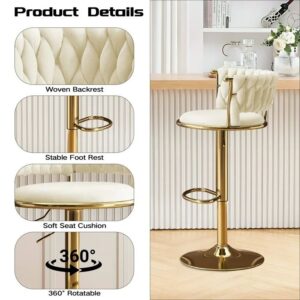 360° Swivel Cream White Bar Stool – Adjustable Counter Chair with Footrest | Modern Furniture Kenya