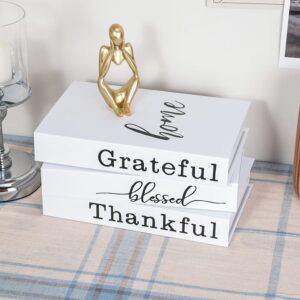 3-Piece White Decorative Books Set – “Blessed, Grateful, Thankful” | Elegant Coffee Table & Shelf Décor Kenya
