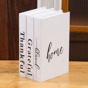 3-Piece White Decorative Books Set – Blessed, Grateful, Thankful | Modern Home Decor Kenya