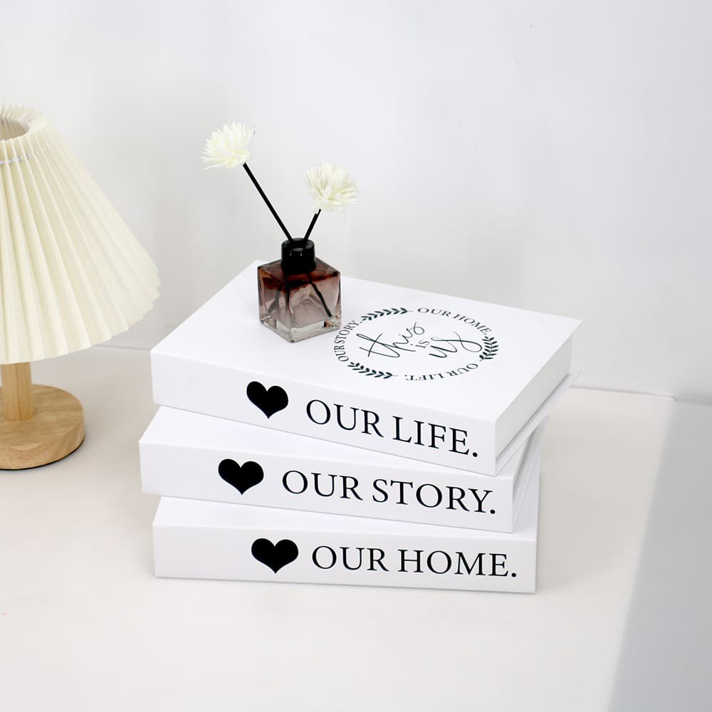 3-Piece White Decorative Books Set – Our Home, Our Life, Our Story | Modern Home Decor Kenya - Image 3