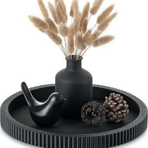 Black Round Resin Decorative Tray – Modern Coffee Table Accent | Home Decor Kenya