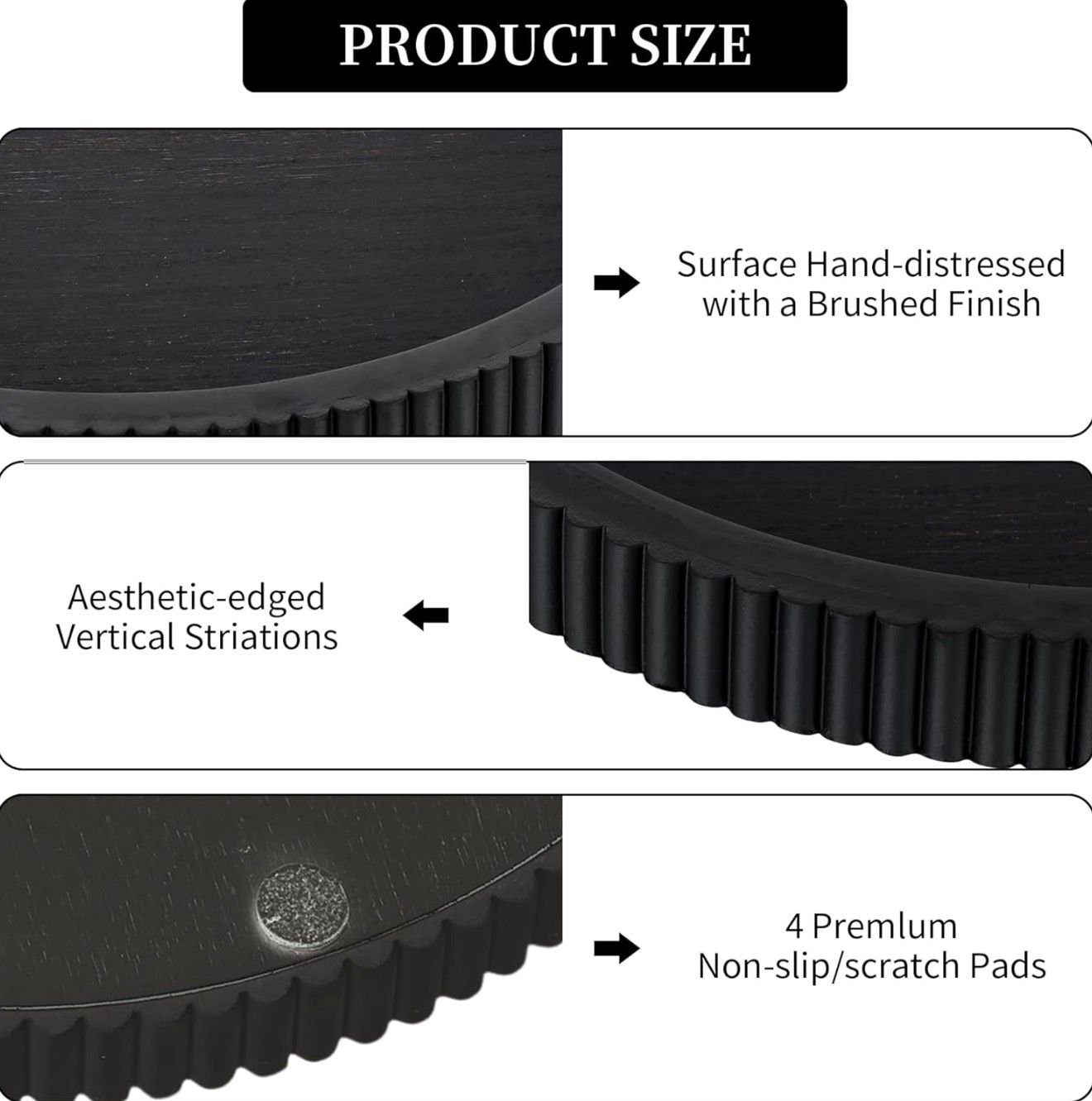 Black Round Resin Decorative Tray – Modern Coffee Table Accent | Home Decor Kenya - Image 3