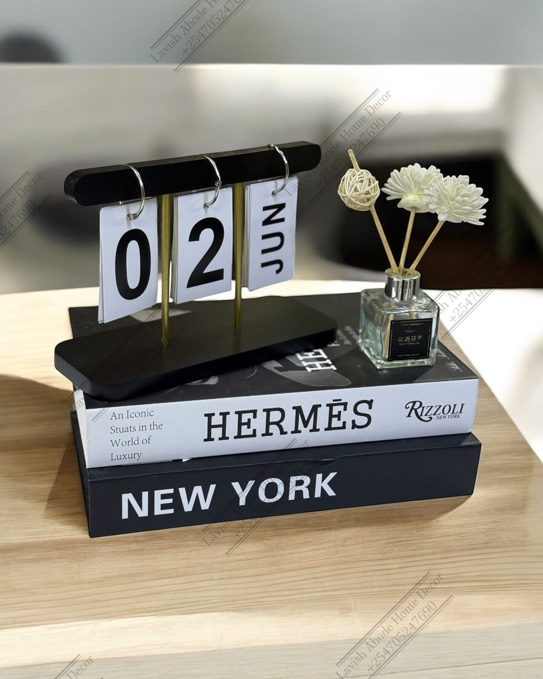 Soft Life Desk Set – Decorative Books, Flip Calendar & Reed Diffuser | Aesthetic Desk Decor Kenya