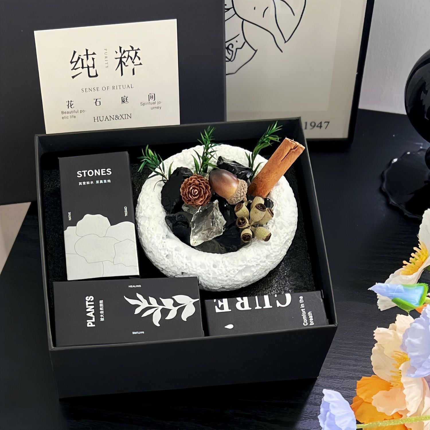 White Luxury Stone Essential Oil Diffuser Gift Set – Aromatherapy Decor Kit | Home Wellness Kenya - Image 2