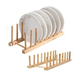 Bamboo Plate Holder Rack – Holds 14 Plates | Kitchen Organization Kenya