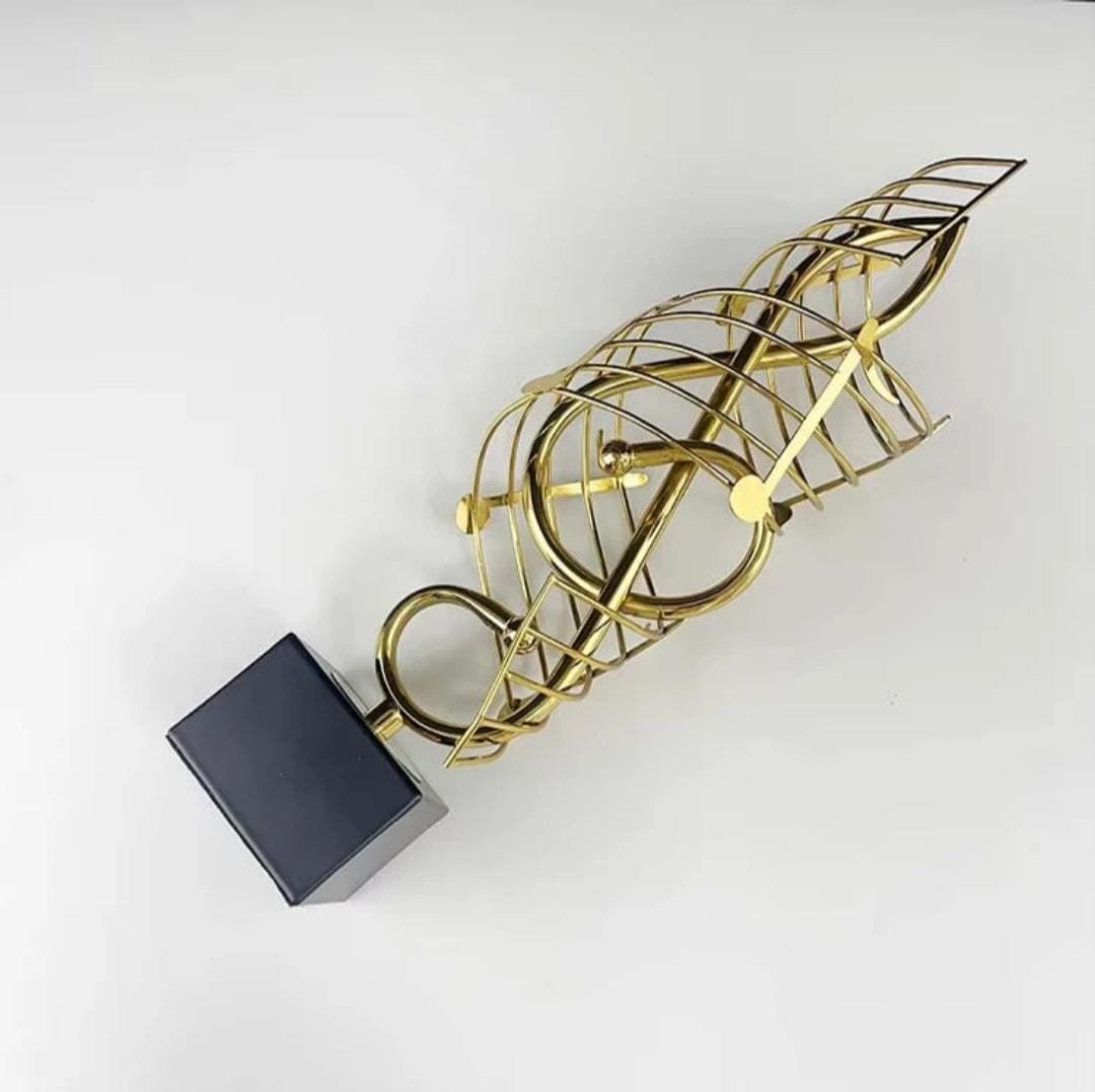 Golden Musical Note Decorative Statue – Metal Trophy Home Accent | Luxury Home Decor Kenya - Image 3