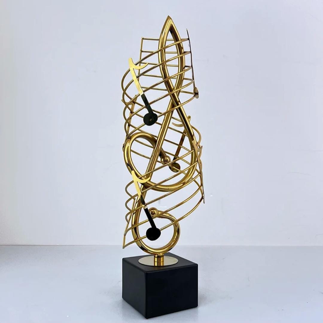 Golden Musical Note Decorative Statue – Metal Trophy Home Accent | Luxury Home Decor Kenya