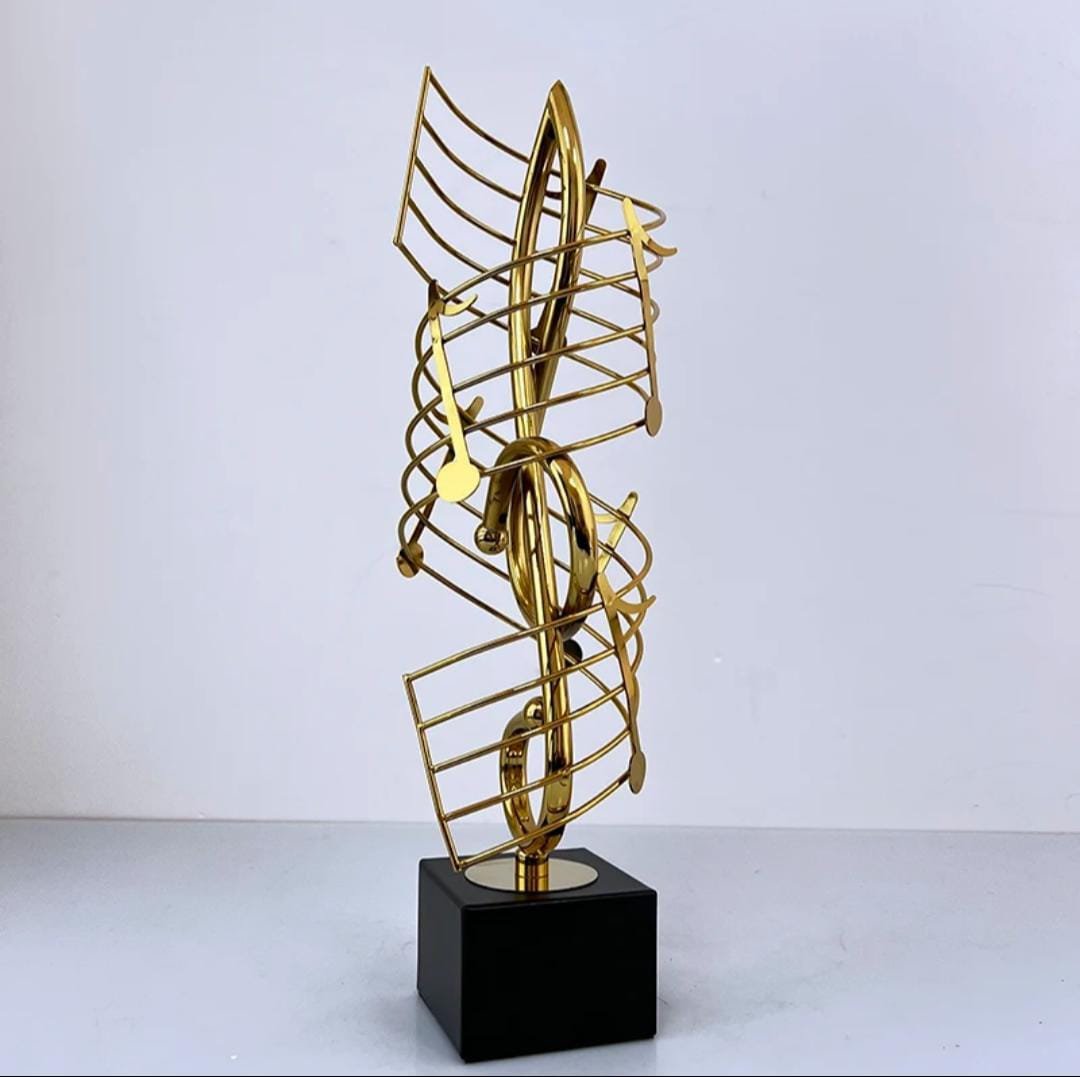 Golden Musical Note Decorative Statue – Metal Trophy Home Accent | Luxury Home Decor Kenya - Image 2