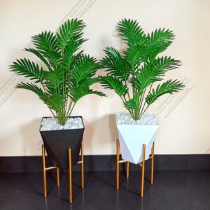 110cm Artificial Palm Plant with Hexagonal Planter & Metal Stand – Modern Indoor Decor | Home Decor Kenya