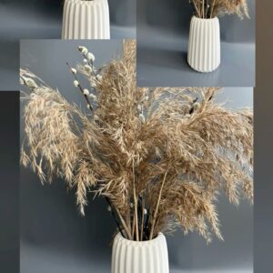 White Fluted Flower Vase – Modern Ribbed Decorative Vase | Home Decor Kenya
