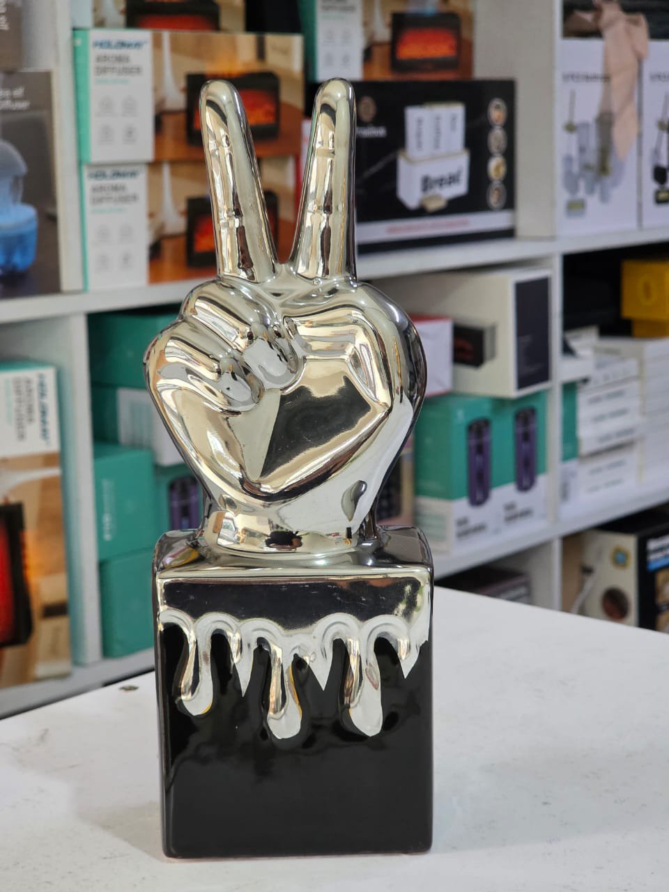 Gold & Silver Thumbs-Up Trophy Decor – Creative Resin Desktop Ornament | Home Decor Kenya