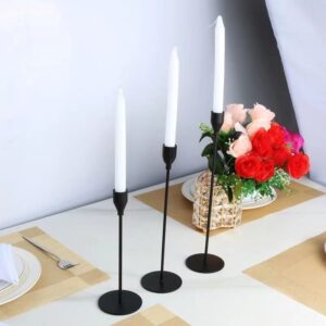 3-Piece Black Candlestick Holders Set – Modern Elegant Candle Stand Decor | Home Decor Kenya