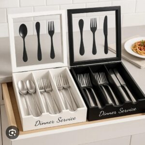 3-Compartment Cutlery Organizer Box – Dinner Service Storage | Kitchen Organization Kenya