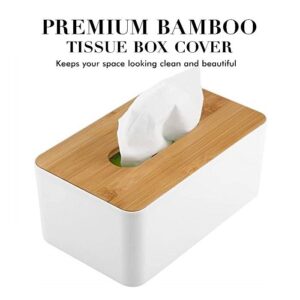White Serviette Holder with Bamboo Cover – Minimalist Napkin Organizer | Kitchen & Dining Kenya