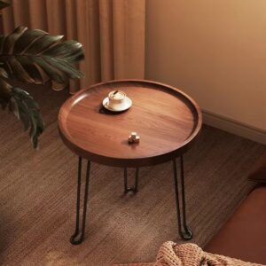 Mid-Century Metal & Wood Side Table – Modern Accent Table with Hairpin Legs | Furniture Kenya