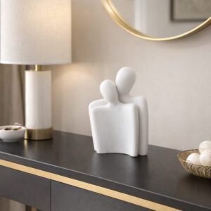 White Abstract Couple Sculpture – Unbreakable Modern Art Decor | Luxury Home Decor Kenya