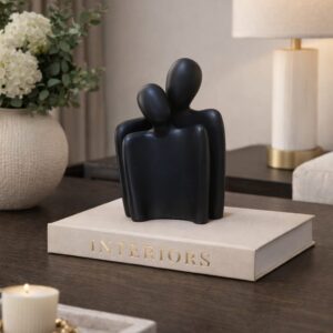 Black Abstract Couple Sculpture – Unbreakable Modern Art Decor | Luxury Home Decor Kenya
