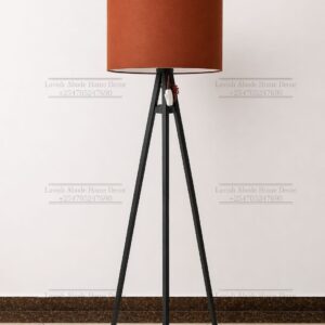Brown Tripod Floor Lamp 160cm – Wooden Stand with Fabric Shade | Modern Lighting Kenya