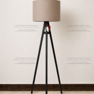 Beige Tripod Floor Lamp 160cm – Wooden Stand with Fabric Shade | Modern Lighting Kenya