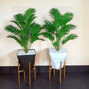 110cm Artificial Palm Fern Plant with Hexagonal Planter & Metal Stand – Modern Indoor Decor | Home Decor Kenya