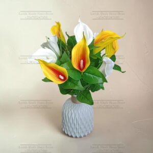 Artificial Calla Lily Bouquet with Decorative Vase – Elegant Floral Arrangement | Home Decor Kenya