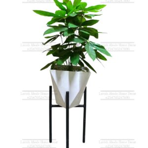 Faux Money Tree Plant with Black Metal Planter Stand – Artificial Indoor & Outdoor Decor | Home Decor Kenya
