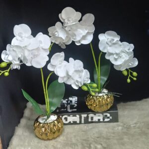 Decorative Orchid Flower in Gold Pot – Luxury Floral Arrangement | Home Decor Kenya