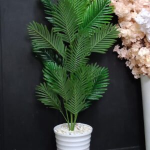 Artificial Palm Plant (150cm) with White Spiral Planter – Modern Indoor Statement Decor | Home Decor Kenya