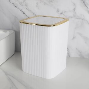 6-Piece White Bathroom Organizer Set with Gold Details – Modern Bathroom Accessories | Home Essentials Kenya