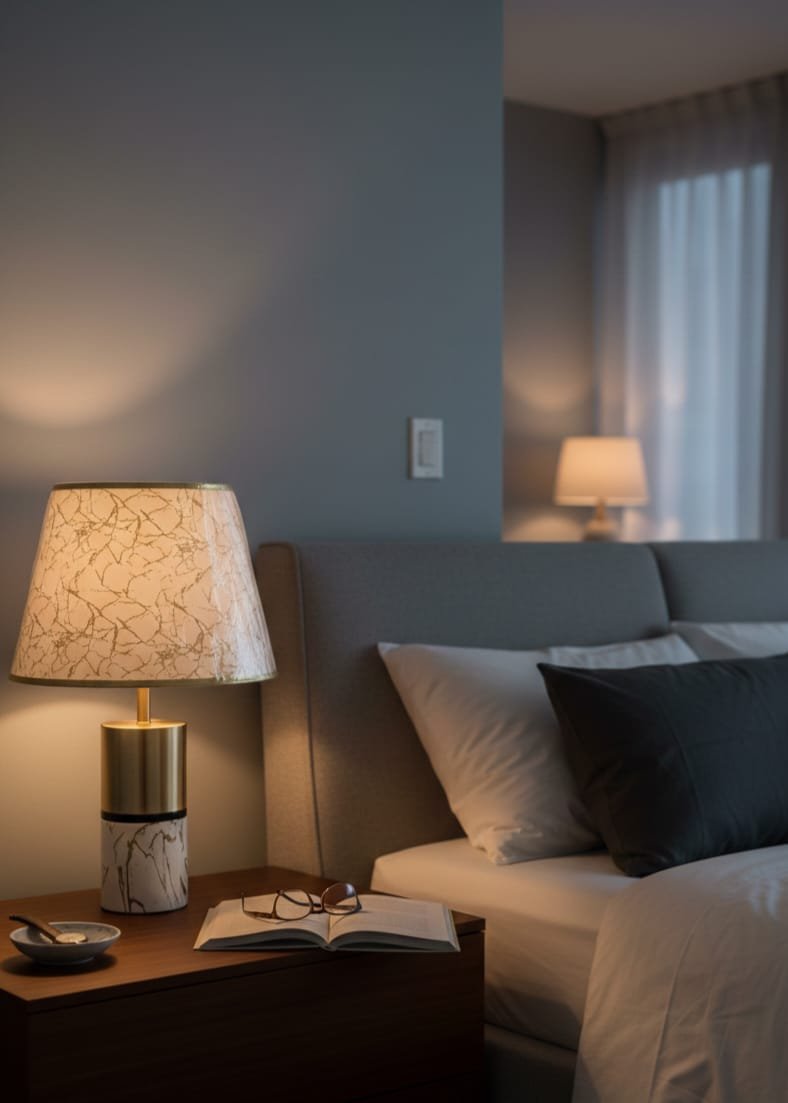 European Minimalist Marble Table Lamp – Modern Living Room & Bedroom Lighting | Home Decor Kenya