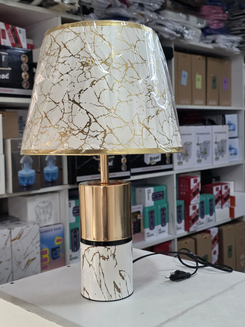 European Minimalist Marble Table Lamp – Modern Living Room & Bedroom Lighting | Home Decor Kenya - Image 3