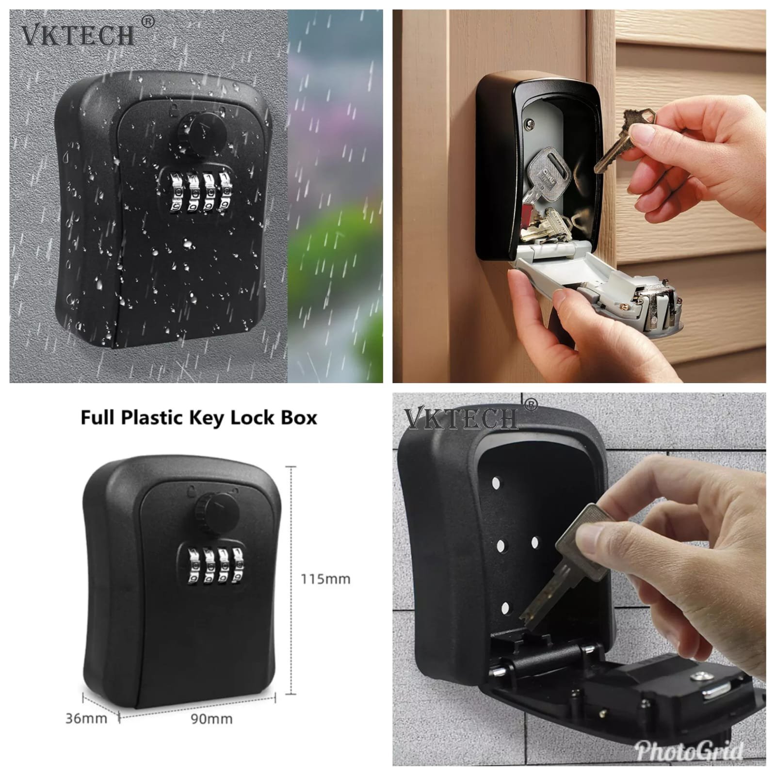 Wall-Mounted Key Safe Lock Box – 4-Digit Combination Password Key Storage | Home Security Kenya