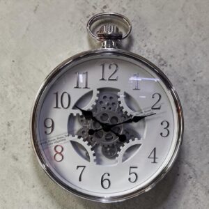 Decorative Wall Clock with Moving Gears Silver Color – Luxury Modern Statement Clock | Home Decor Kenya