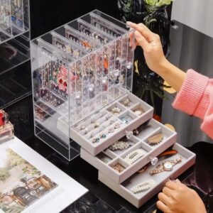 Luxury Acrylic Jewelry Organizer with 3 Drawers – Dustproof Display Storage Box | Home Decor Kenya