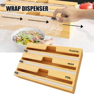 3-Layer Aluminum Foil & Wrap Dispenser – Wooden Kitchen Storage Box with Cutter | Kitchen Organization Kenya