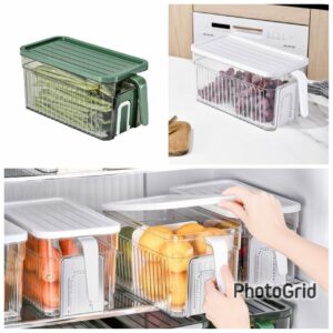 Acrylic Food Storage Container with Drain Tray – Stackable Fridge Organizer | Kitchen Essentials Kenya