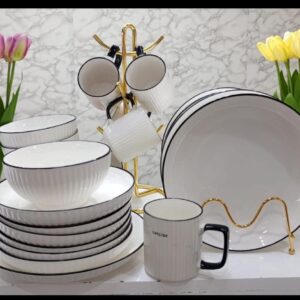 24-Piece White Ceramic Dinner Set – Modern Minimalist Dining Set | Kitchen & Dining Essentials Kenya