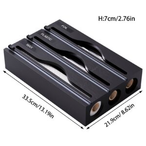 3-in-1 Bamboo Wrap Dispenser with Cutter – Kitchen Foil & Cling Film Organizer | Kitchen Essentials Kenya