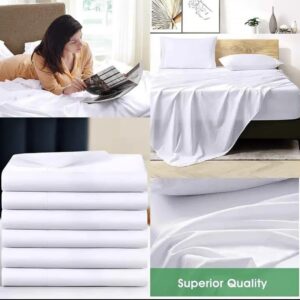 White Cotton Bedsheet Set (6×7) – 2 Bedsheets & 4 Pillowcases | Bedroom Essentials Kenya