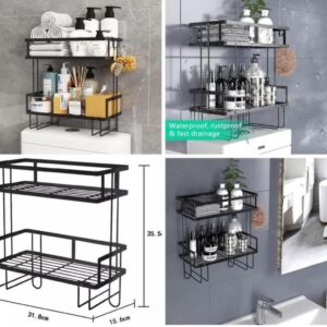 Black 2-Layer Over-Toilet Storage Shelf – Metallic Bathroom Organizer Rack | Space Saving Solutions Kenya