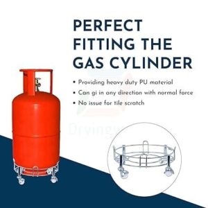 Stainless Steel Gas Cylinder Trolley – Movable LPG Stand with Wheels | Kitchen Essentials Kenya