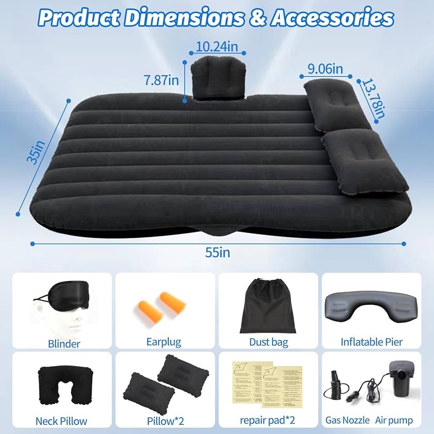 Car Back Seat Inflatable Bed – Portable Travel Air Mattress | Car Accessories Kenya - Image 3