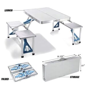 Folding Picnic Table & Chair Set (4-Seater) – Portable Aluminum Camping Set | Outdoor Furniture Kenya