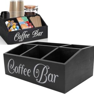 5-Compartment Wooden Coffee Station Organizer – Countertop Storage for Coffee & Tea | Kitchen Decor Kenya