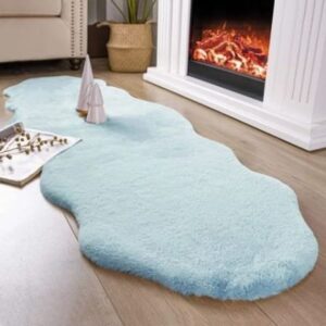 Ultra Soft Rabbit Fur Carpet (60×180cm) – Plush Irregular Bedside Rug | Home Decor Kenya