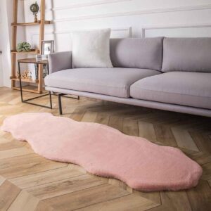 Ultra Soft Rabbit Fur Carpet (60×180cm) – Plush Irregular Bedside Rug | Home Decor Kenya