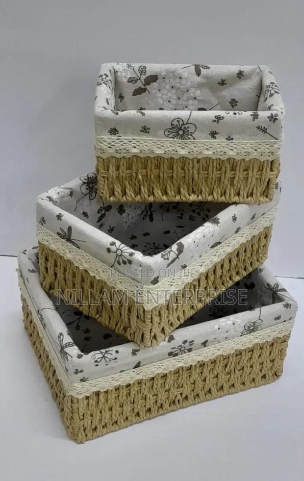 3-in-1 Woven Basket Organizer – Multipurpose Storage & Decor Basket | Home Organization Kenya - Image 2