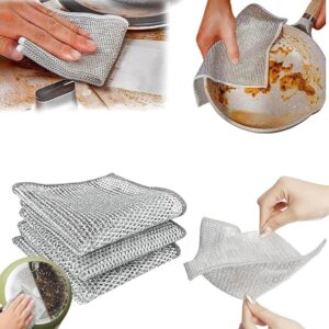 10PCS Double-Sided Cleaning Pads – Silver Scrub Cloth Set | Kitchen Cleaning Essentials Kenya