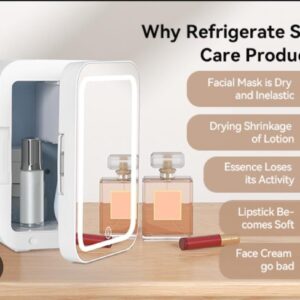 4L Portable Beauty Fridge with Mirror – Mini Cosmetic & Car Refrigerator | Skincare Storage Kenya