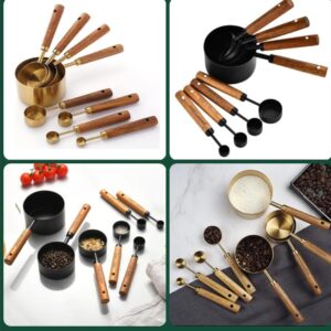 8PCS Stainless Steel Measuring Cups & Spoons Set with Wooden Handles | Kitchen Tools Kenya